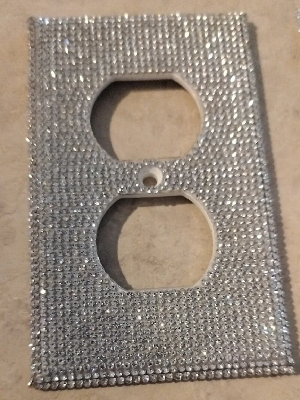 Silver Glitter Duplex Outlet Cover Plates - Set of 4